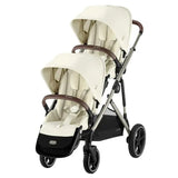 Cybex - Pacote de carrinho duplo Gazelle S 2. Seashell Bege/Taupe - Pandaloo