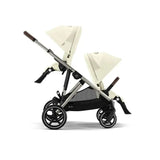 Cybex - Pacote de carrinho duplo Gazelle S 2. Seashell Bege/Taupe - Pandaloo
