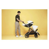 Cybex - Pacote de carrinho duplo Gazelle S 2. Seashell Bege/Taupe - Pandaloo